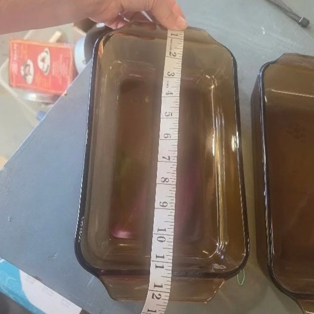 Vintage Anchor Hocking Fire-King Amber Glass Loaf Pan Set of 2 Baking Dishes